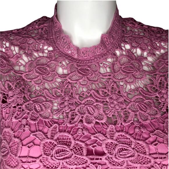 Nanette Nanette Lepore Chateau Rose Lace Tank Top - Size Medium - Picture 3 of 10